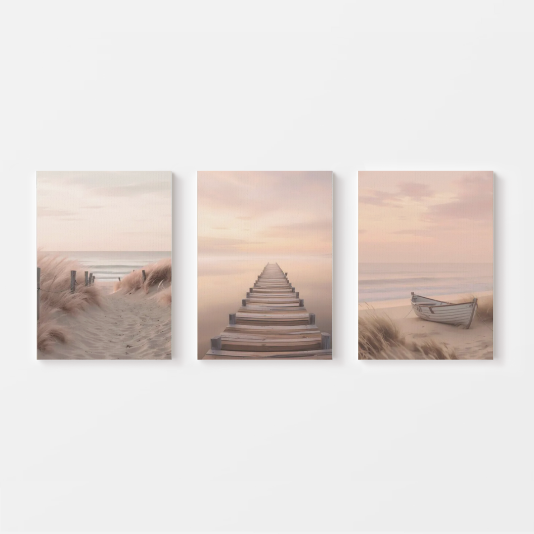 Pastel Coastal Serenity Canvas