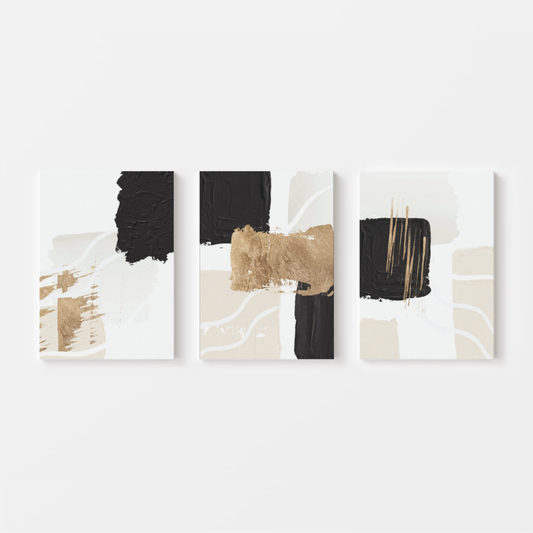 Golden Geometry Trio Canvas