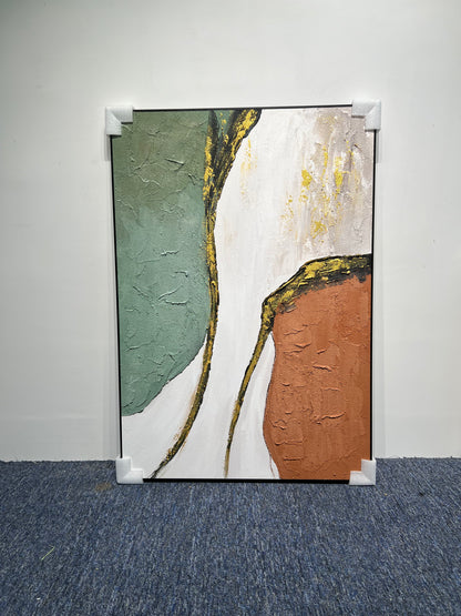 Abstract Gold Foil Oil Painting